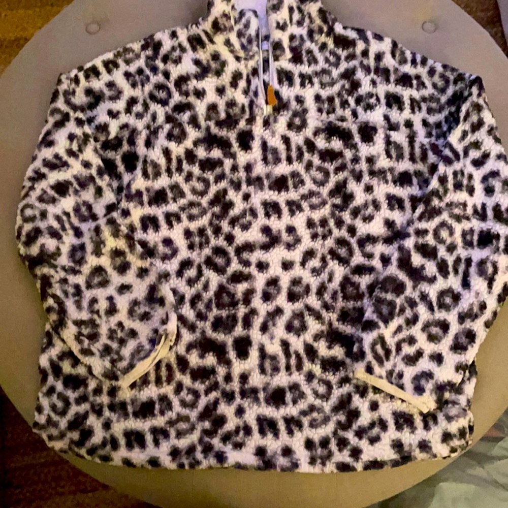 WOMEN’S FLEECE LEOPARD PRINT JACKET